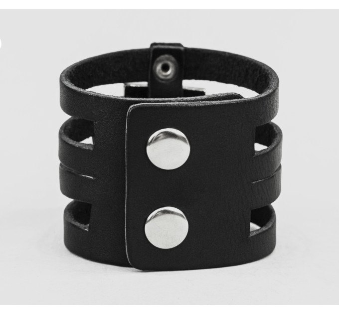 Leather cuff bracelet for men or women, code 4655