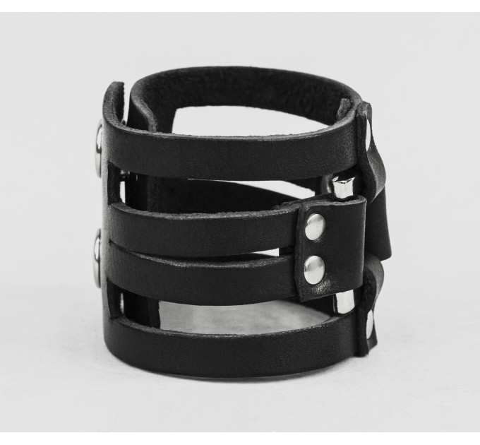 Leather cuff bracelet for men or women, code 4655