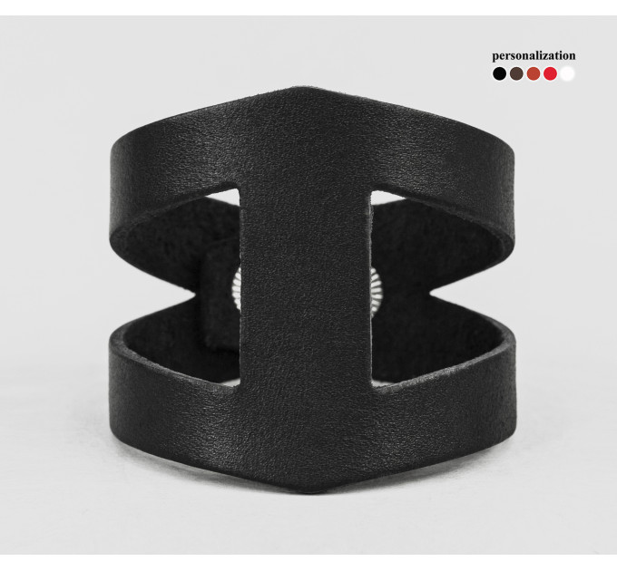 Leather cuff bracelet for men or women, code 4660