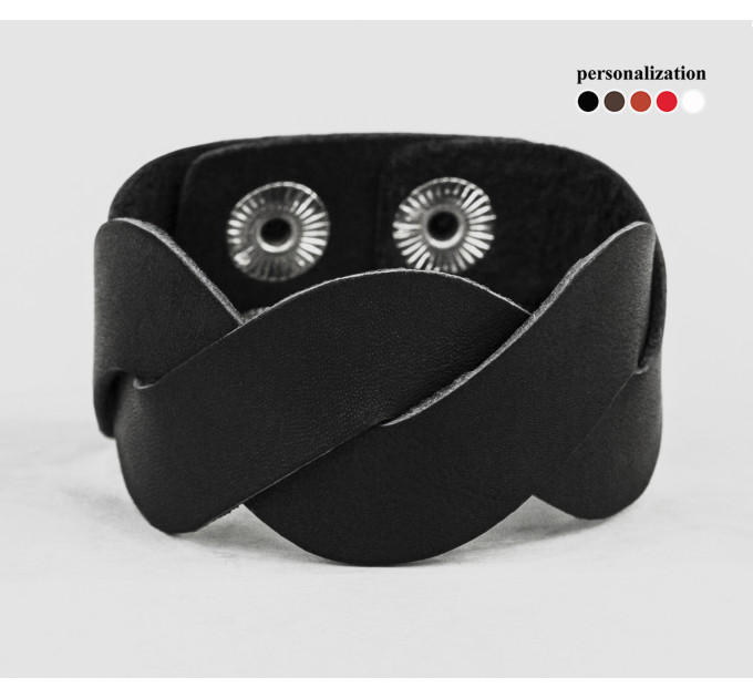 Leather cuff bracelet for men or women, code 4668