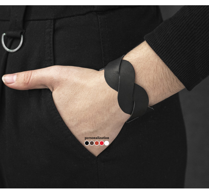 Leather cuff bracelet for men or women, code 4668