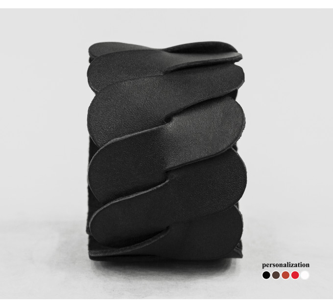 Leather cuff bracelet for men or women, code 4670