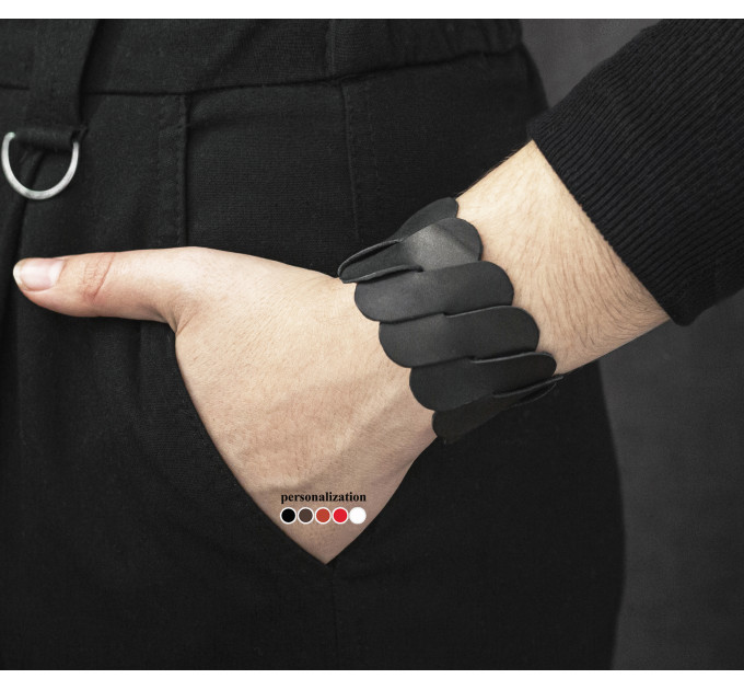 Leather cuff bracelet for men or women, code 4670