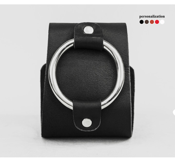 Leather cuff bracelet for men or women, code 4855