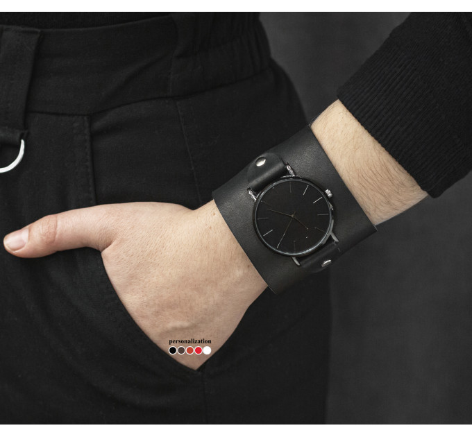 Leather watch band for men or women, code 5010