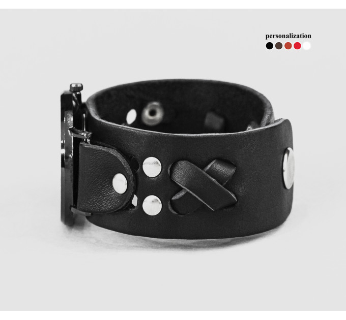 Leather watch band for men or women, code 5026
