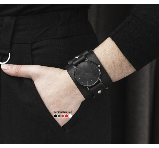 Leather watch band for men or women, code 5040