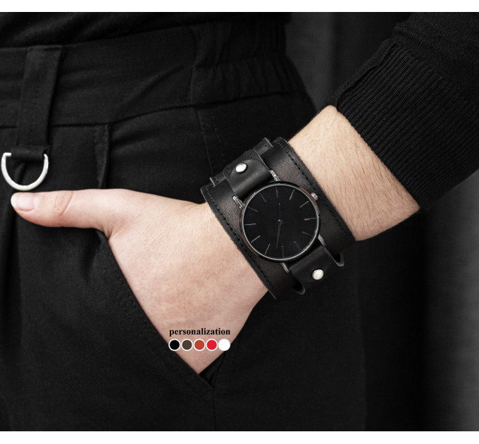 Leather watch band for men or women, code 5040st