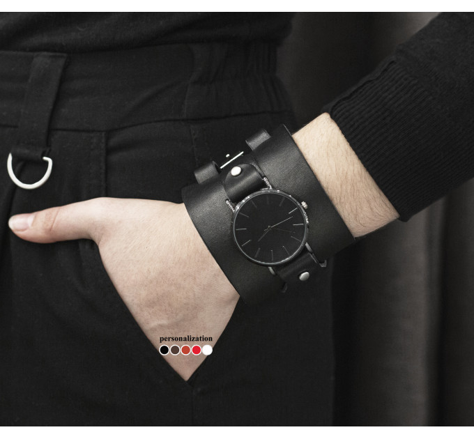 Leather watch band for men or women, code 5045