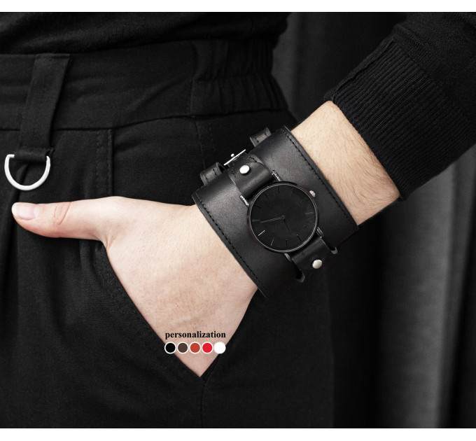 Leather watch band for men or women, code 5045st