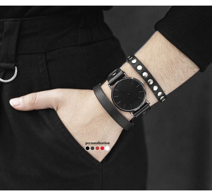 Leather watch band for men or women, code 5080