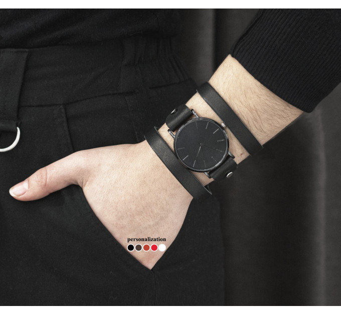 Leather watch band for men or women, code 5081