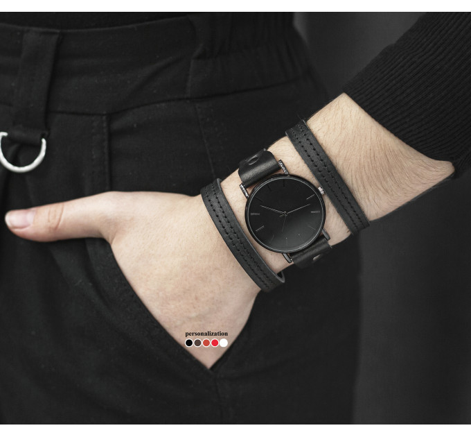 Leather watch band for men or women, code 5081st