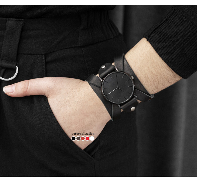 Leather watch band for men or women, code 5082