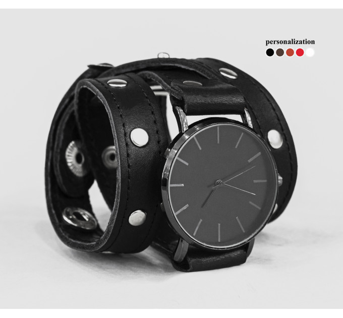 Leather watch band for men or women, code 5090st