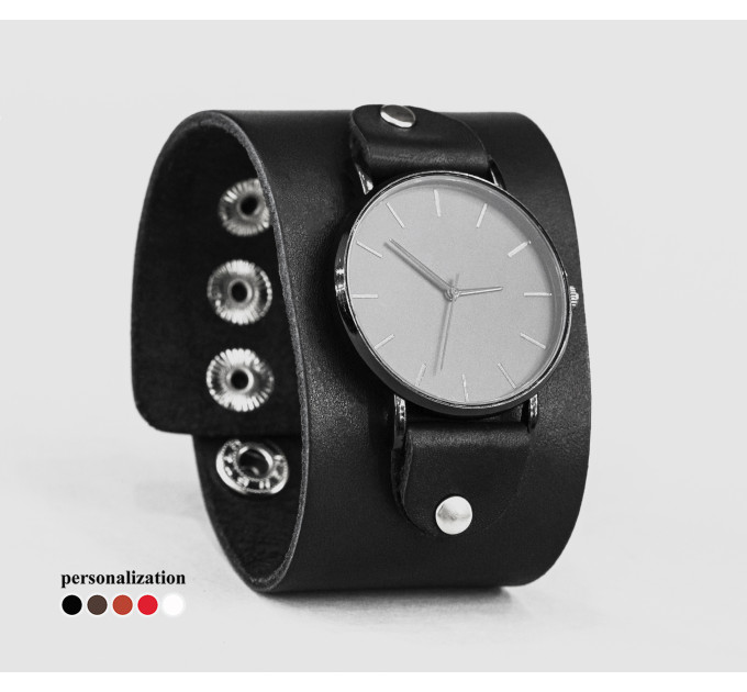 Leather watch band for men or women, code 5105