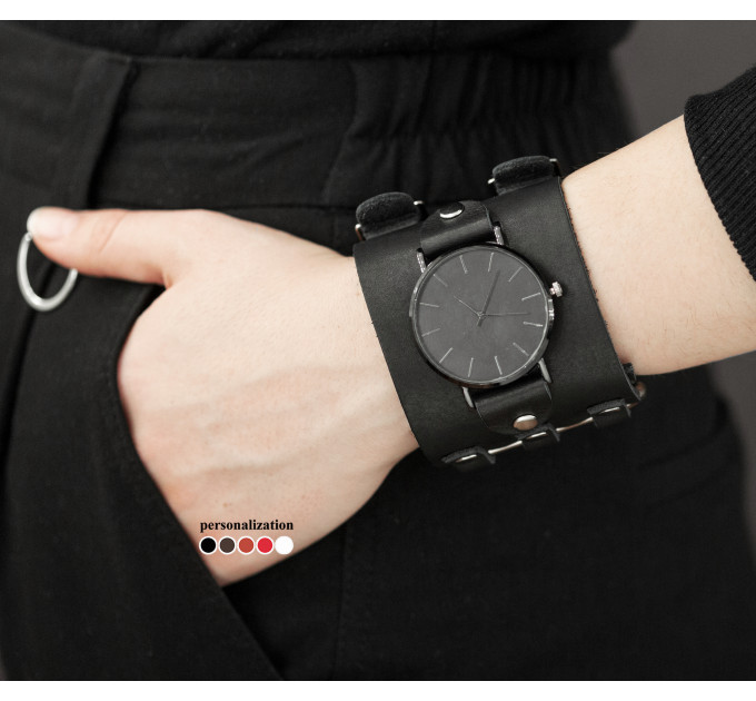 Leather watch band for men or women, code 5107