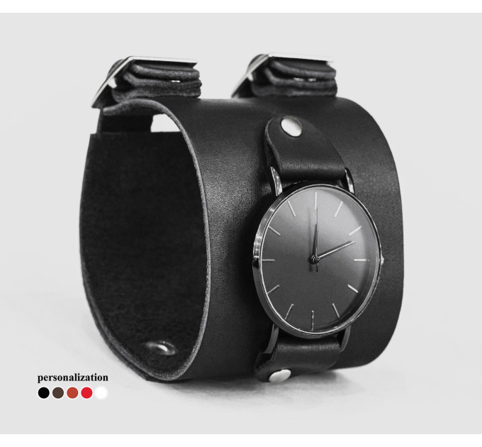 Leather watch band for men or women, code 5200