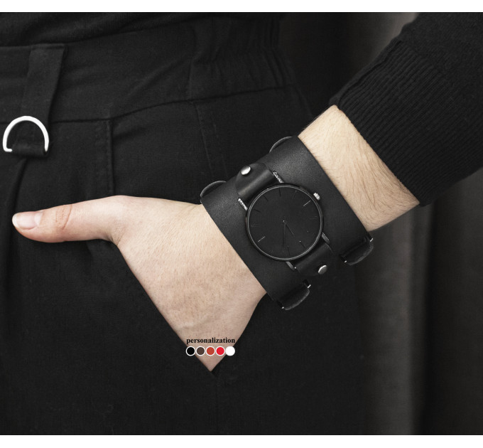 Leather watch band for men or women, code 5200