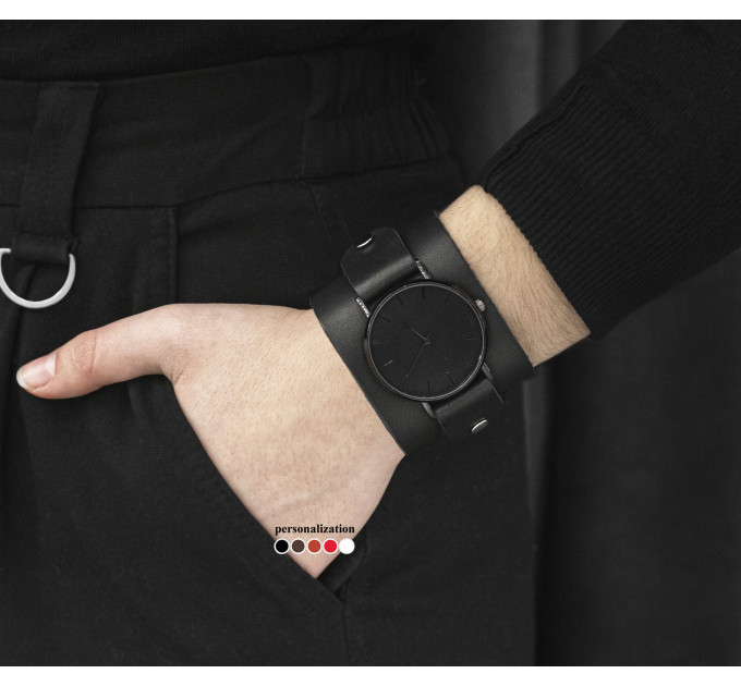 Leather watch band for men or women, code 5235