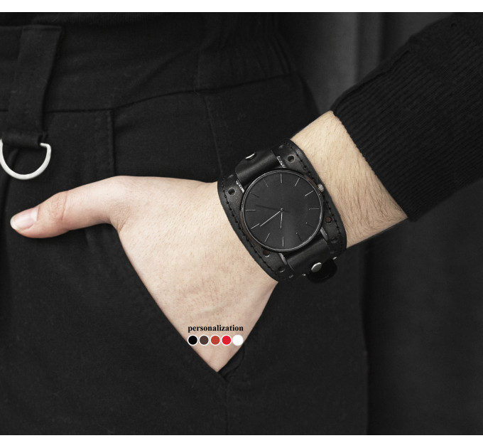 Leather watch band for men or women, code 5346st