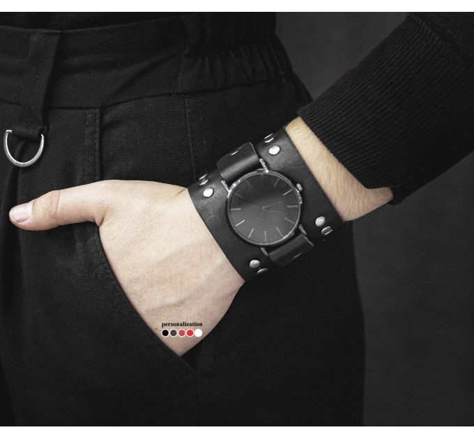 Leather watch band for men or women, code 5365