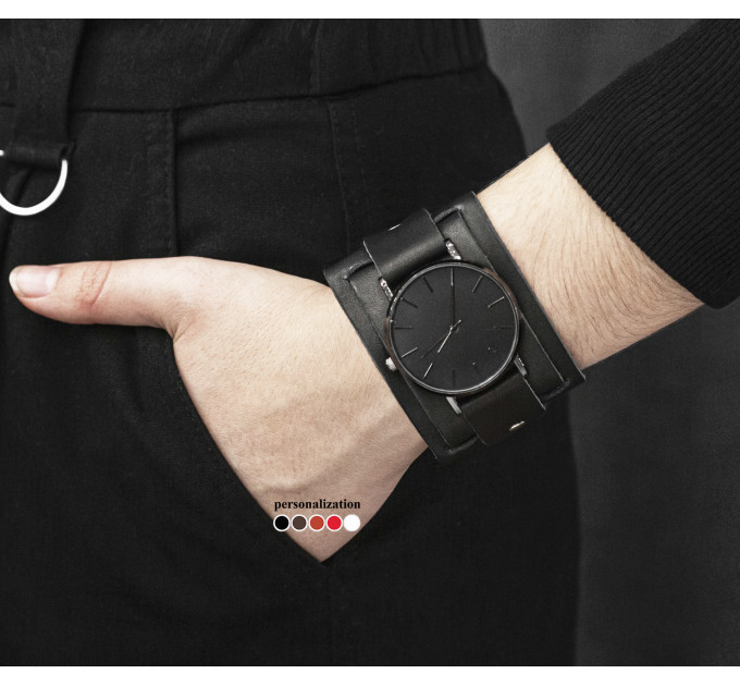 Leather watch band for men or women, code 5400