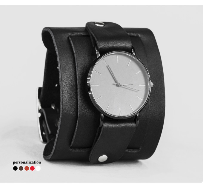 Leather watch band for men or women, code 5411