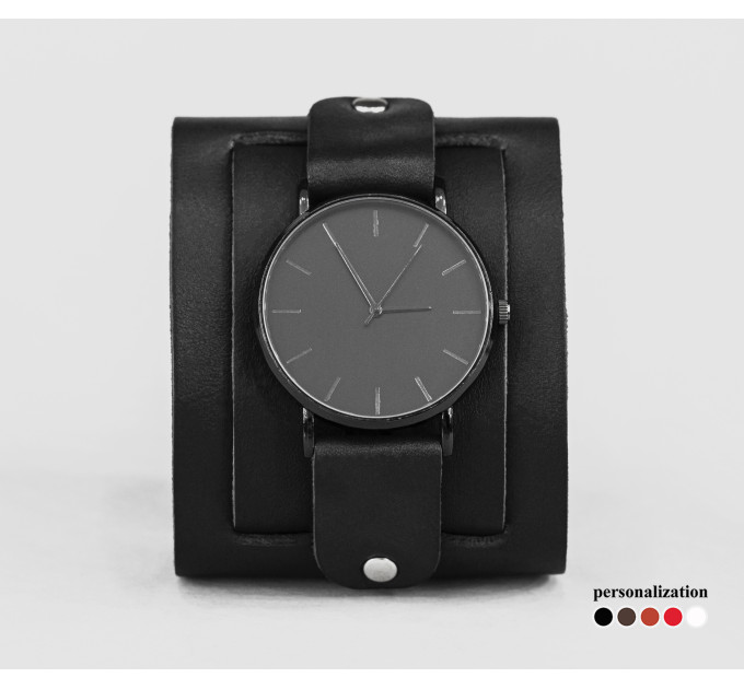 Leather watch band for men or women, code 5411