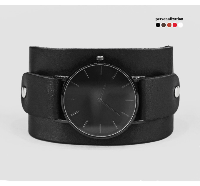 Leather watch band for men or women, code 5500