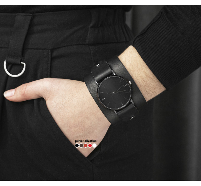 Leather watch band for men or women, code 5500