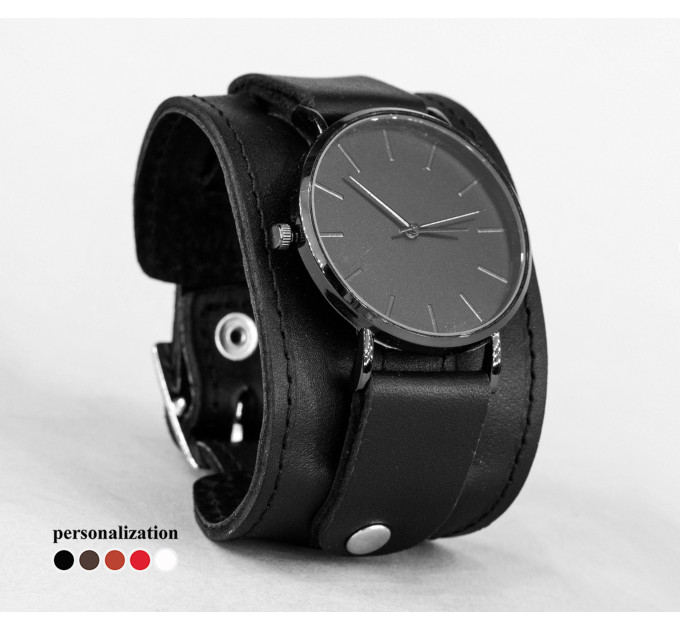 Leather watch band for men or women, code 5500st