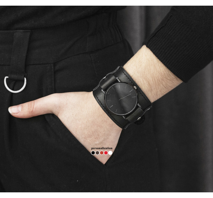 Leather watch band for men or women, code 5552st