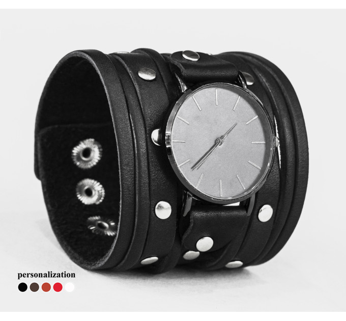 Leather watch band for men or women, code 5604