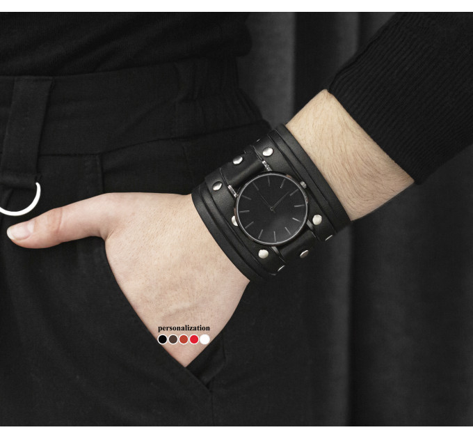 Leather watch band for men or women, code 5604