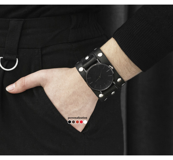 Leather watch band for men or women, code 5606