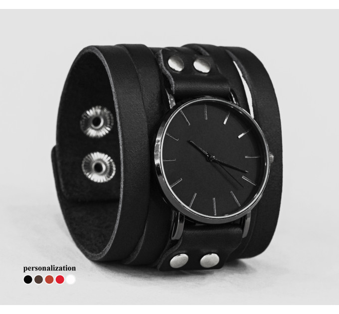 Leather watch band for men or women, code 5640