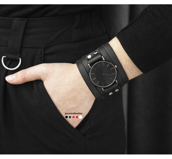 Leather watch band for men or women, code 5640