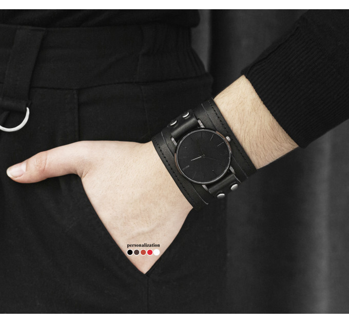 Leather watch band for men or women, code 5640st