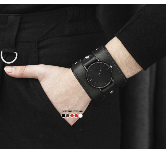 Leather watch band for men or women, code 5710