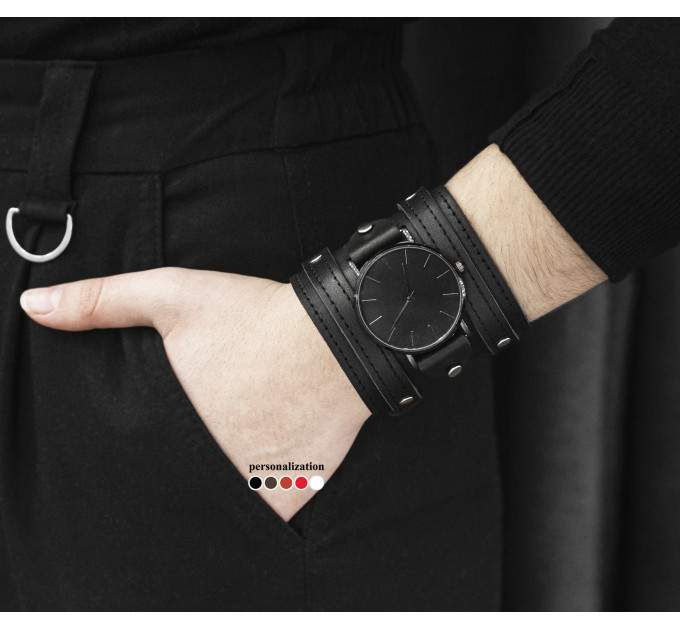 Leather watch band for men or women, code 5715st