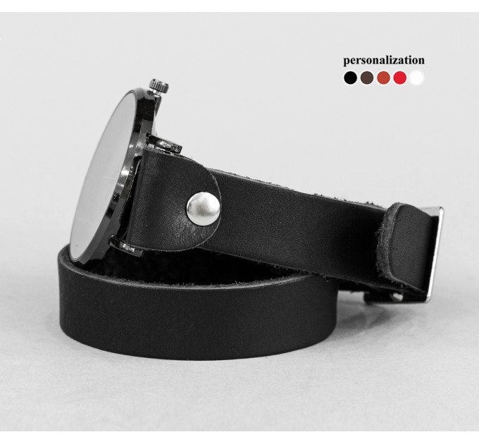 Leather watch band for men or women, code 5810