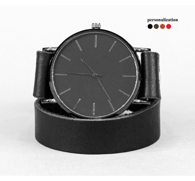 Leather watch band for men or women, code 5810