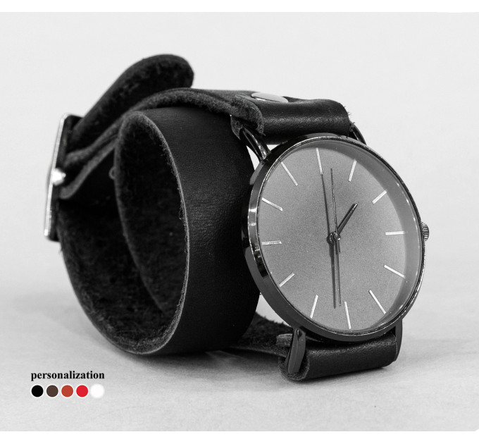 Leather watch band for men or women, code 5810