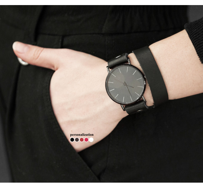 Leather watch band for men or women, code 5810