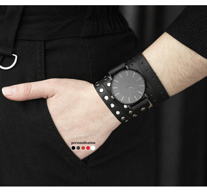 Leather watch band for men or women, code 5856