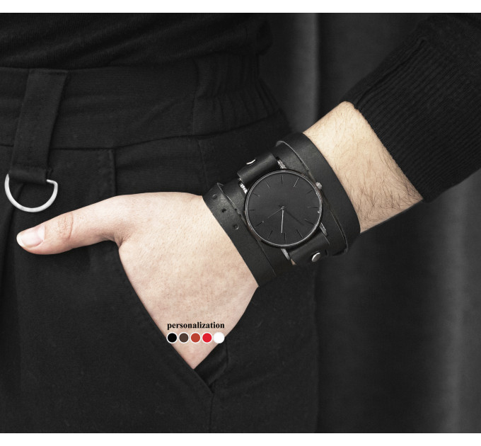 Leather watch band for men or women, code 5860