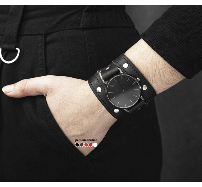 Leather watch band for men or women, code 5870st