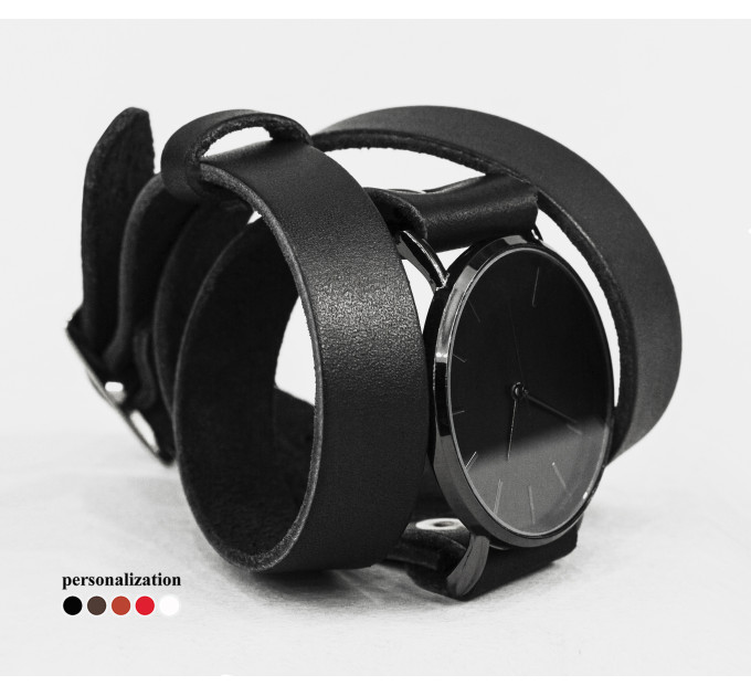 Leather watch band for men or women, code 5875