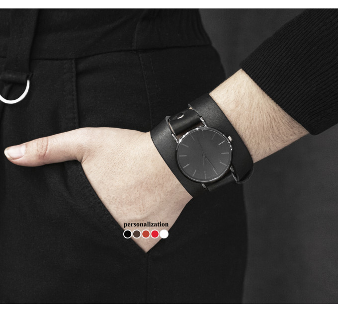 Leather watch band for men or women, code 5875